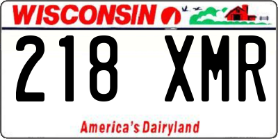 WI license plate 218XMR