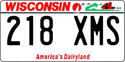 WI license plate 218XMS