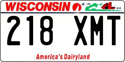 WI license plate 218XMT