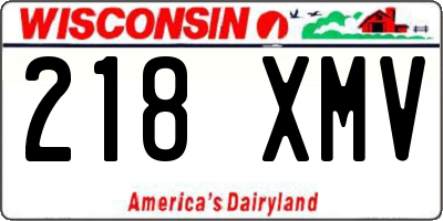 WI license plate 218XMV