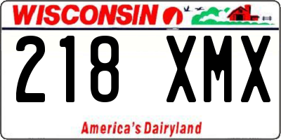 WI license plate 218XMX