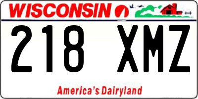 WI license plate 218XMZ