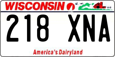 WI license plate 218XNA