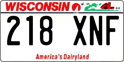 WI license plate 218XNF
