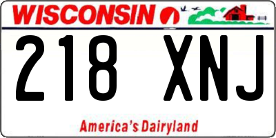 WI license plate 218XNJ
