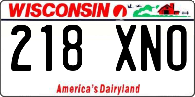 WI license plate 218XNO