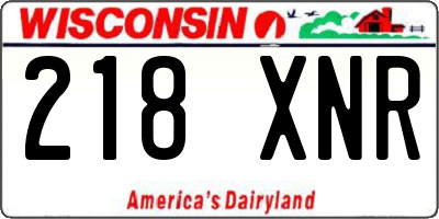 WI license plate 218XNR