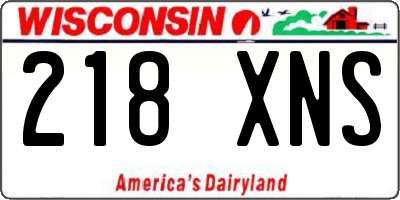 WI license plate 218XNS