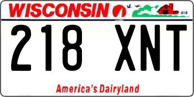 WI license plate 218XNT