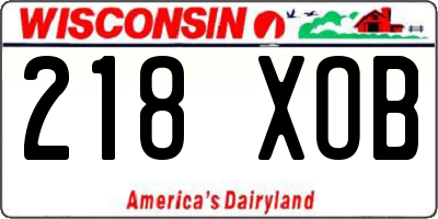 WI license plate 218XOB