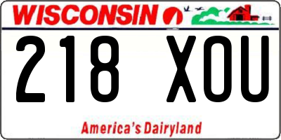 WI license plate 218XOU