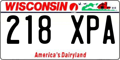 WI license plate 218XPA