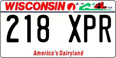 WI license plate 218XPR