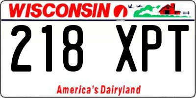 WI license plate 218XPT