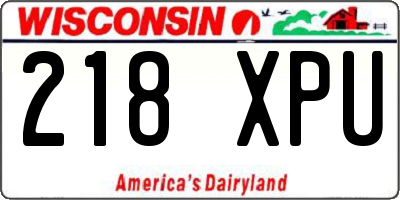 WI license plate 218XPU