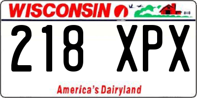 WI license plate 218XPX