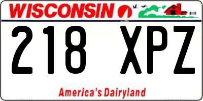 WI license plate 218XPZ