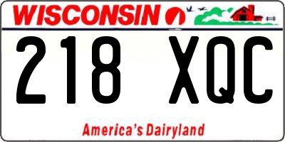 WI license plate 218XQC