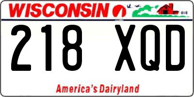 WI license plate 218XQD