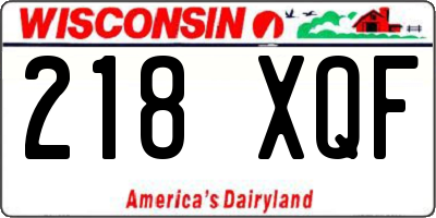 WI license plate 218XQF