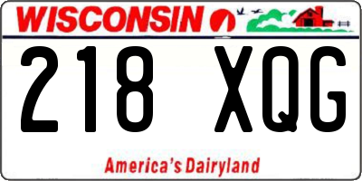WI license plate 218XQG