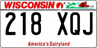 WI license plate 218XQJ