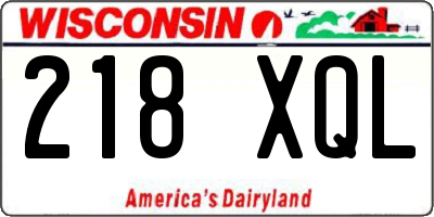 WI license plate 218XQL