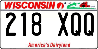 WI license plate 218XQQ