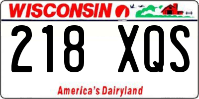 WI license plate 218XQS