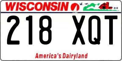 WI license plate 218XQT