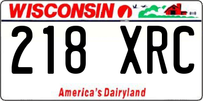WI license plate 218XRC