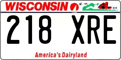 WI license plate 218XRE