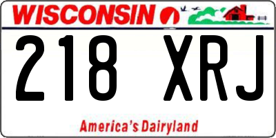WI license plate 218XRJ