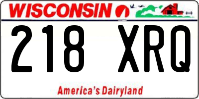WI license plate 218XRQ