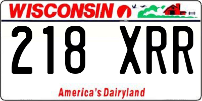 WI license plate 218XRR