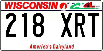 WI license plate 218XRT