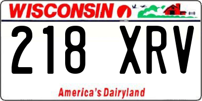 WI license plate 218XRV