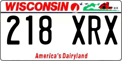 WI license plate 218XRX