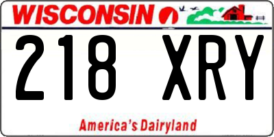 WI license plate 218XRY