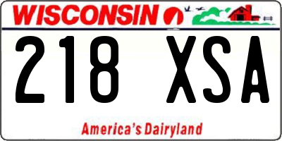 WI license plate 218XSA
