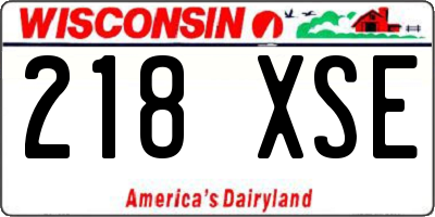 WI license plate 218XSE