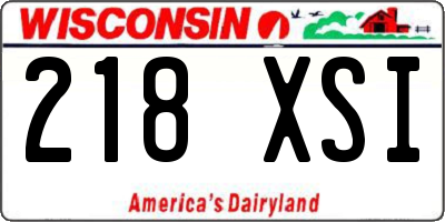 WI license plate 218XSI