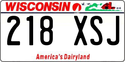 WI license plate 218XSJ