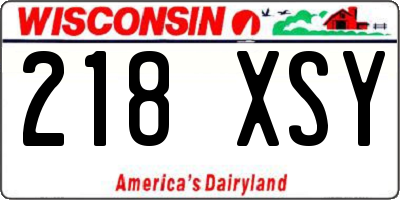 WI license plate 218XSY