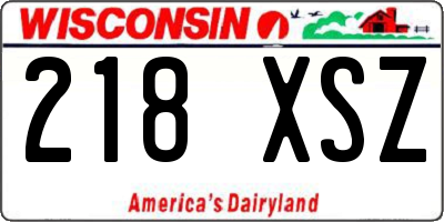 WI license plate 218XSZ
