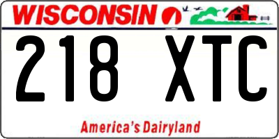 WI license plate 218XTC