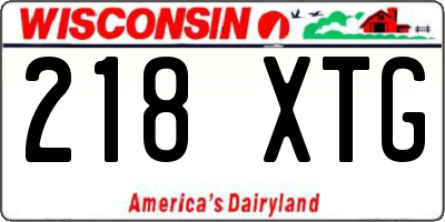 WI license plate 218XTG