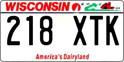 WI license plate 218XTK