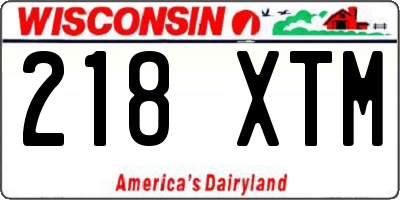 WI license plate 218XTM