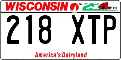 WI license plate 218XTP